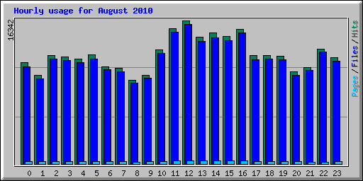 Hourly usage for August 2010